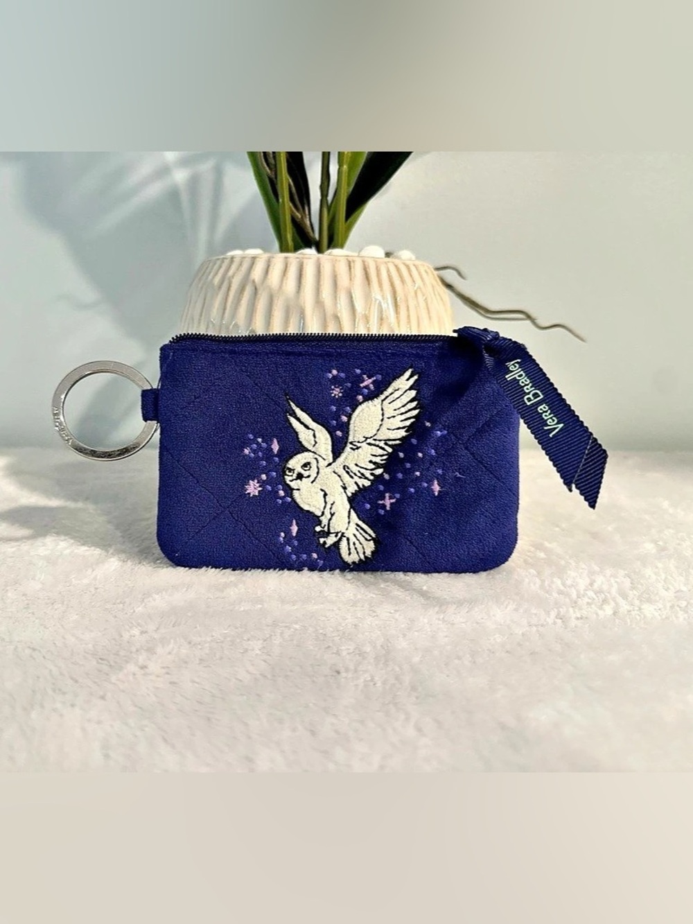 Vera Bradley x Harry Potter Forbidden Forest Velvet Zip ID Case - Hedwig Owl